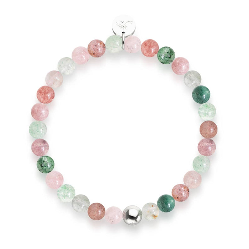 Reindeer Quartz | Silver | Healing Gemstone Bead Bracelet