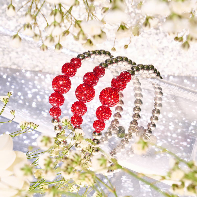 Bracelet Kikiballa à paillettes cerises | Cascade de cristaux