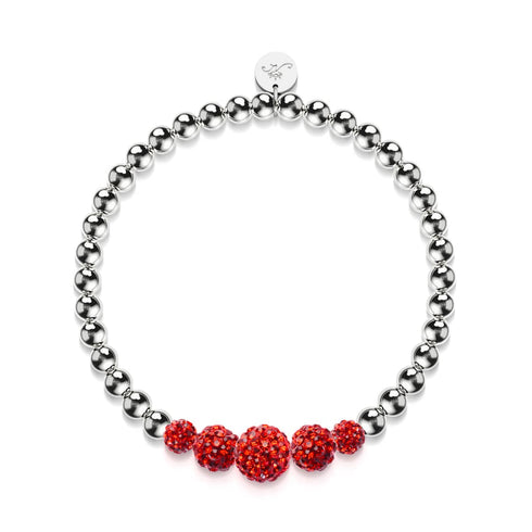 Bracelet Kikiballa à paillettes cerises | Cascade de cristaux