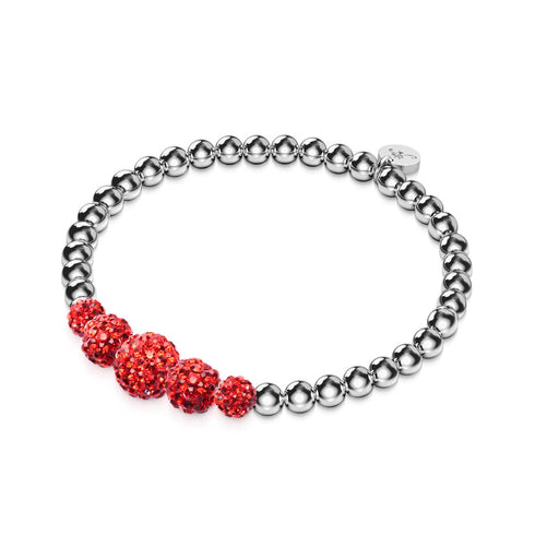 Bracelet Kikiballa à paillettes cerises | Cascade de cristaux