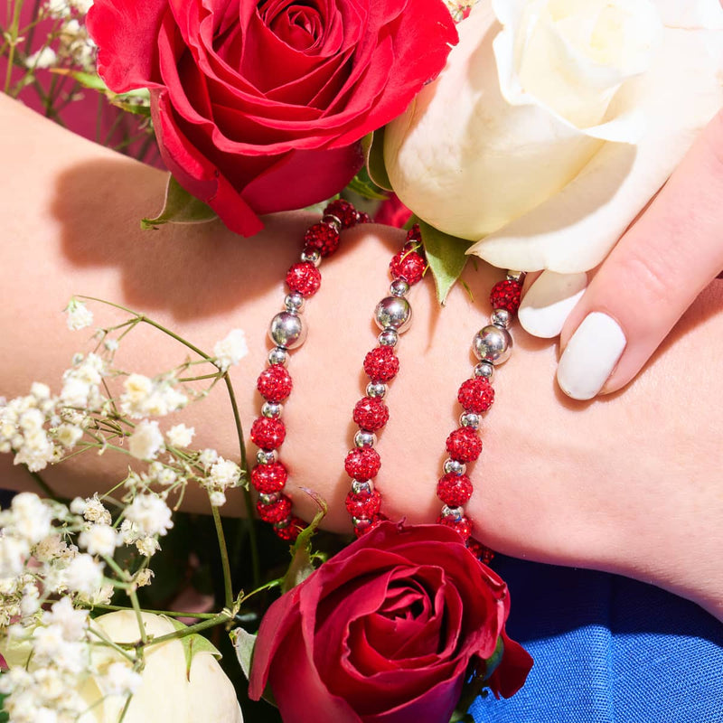 Bracelet Kikiballa en cristal | Cerise scintillante