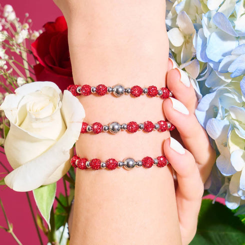 Bracelet Kikiballa en cristal | Cerise scintillante