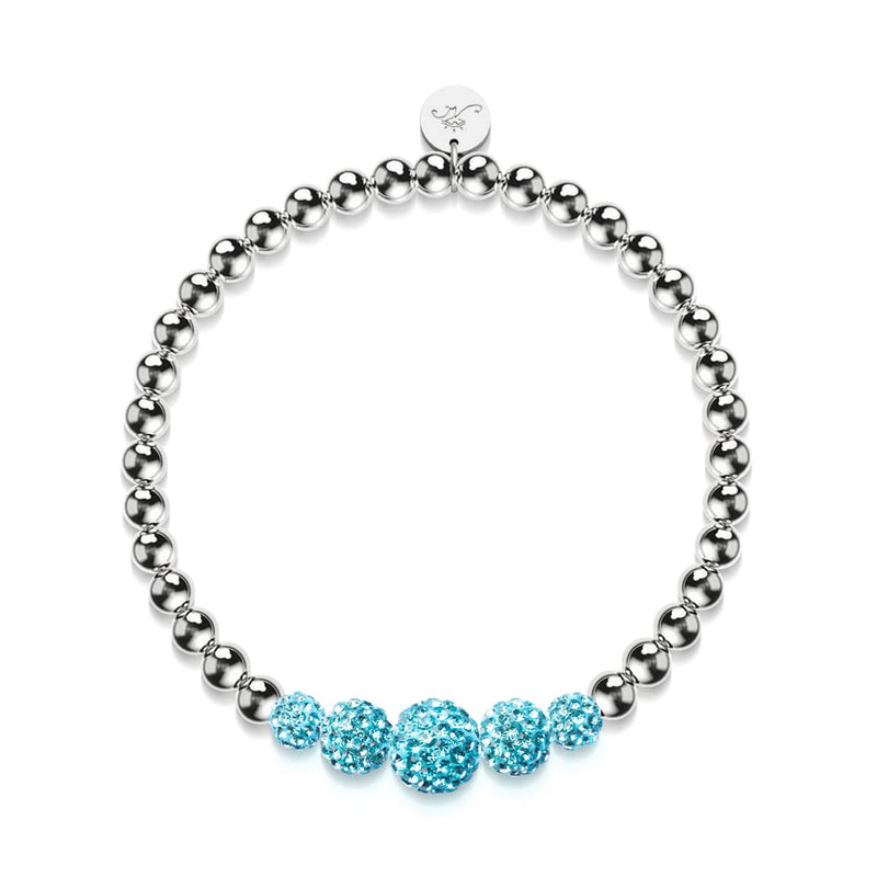 Bracelet Kikiballa en cascade de cristal bleu Fidji