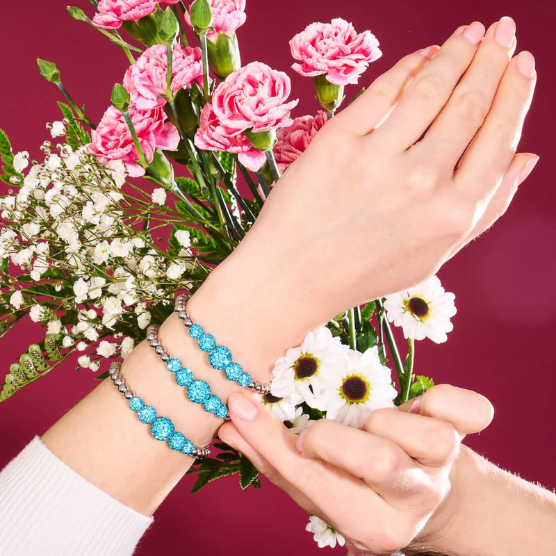 Bracelet Kikiballa en cascade de cristal bleu Fidji