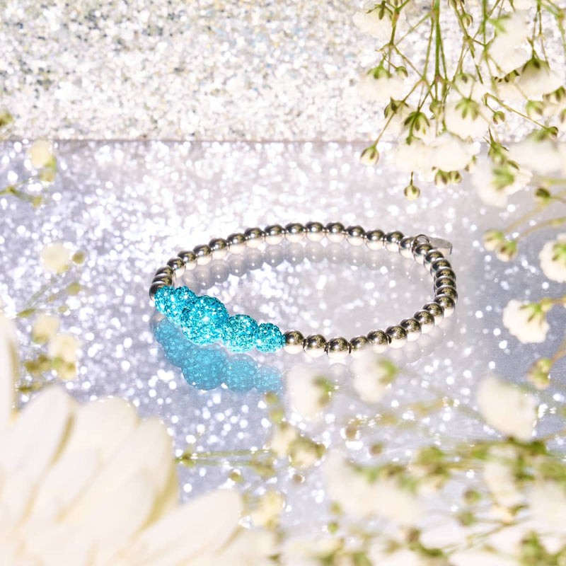 Bracelet Kikiballa en cascade de cristal bleu Fidji