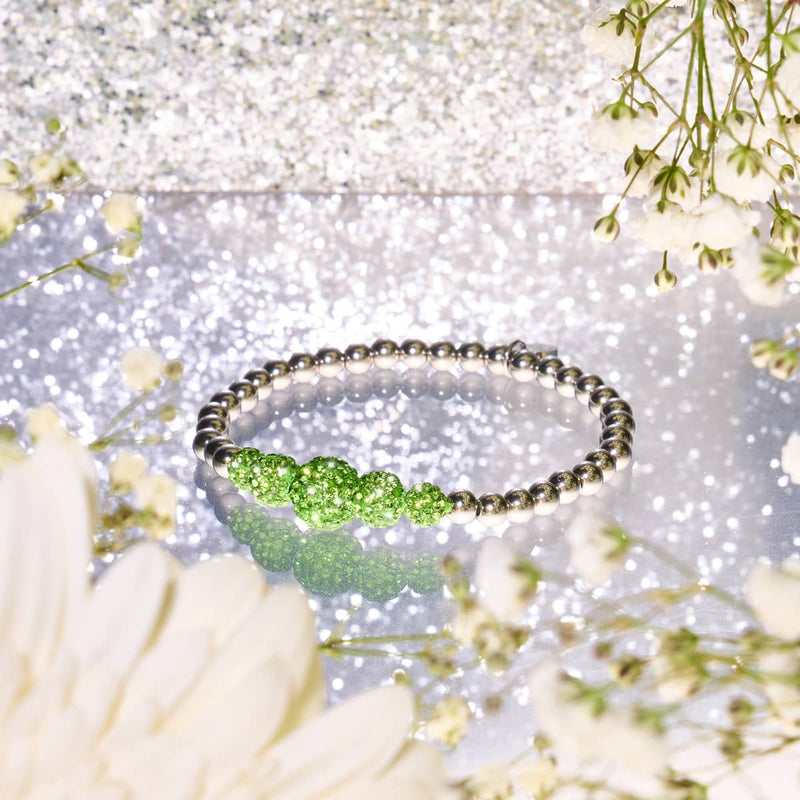 Bracelet Kikiballa en cascade de cristal | Palmier vert