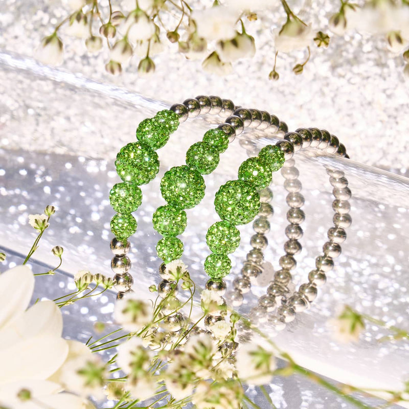 Bracelet Kikiballa en cascade de cristal | Palmier vert