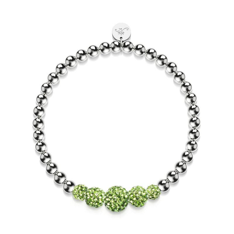 Bracelet Kikiballa en cascade de cristal | Palmier vert