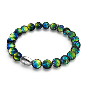 Bracelet en verre lunaire Turquoise Horizon | Argent sterling 925