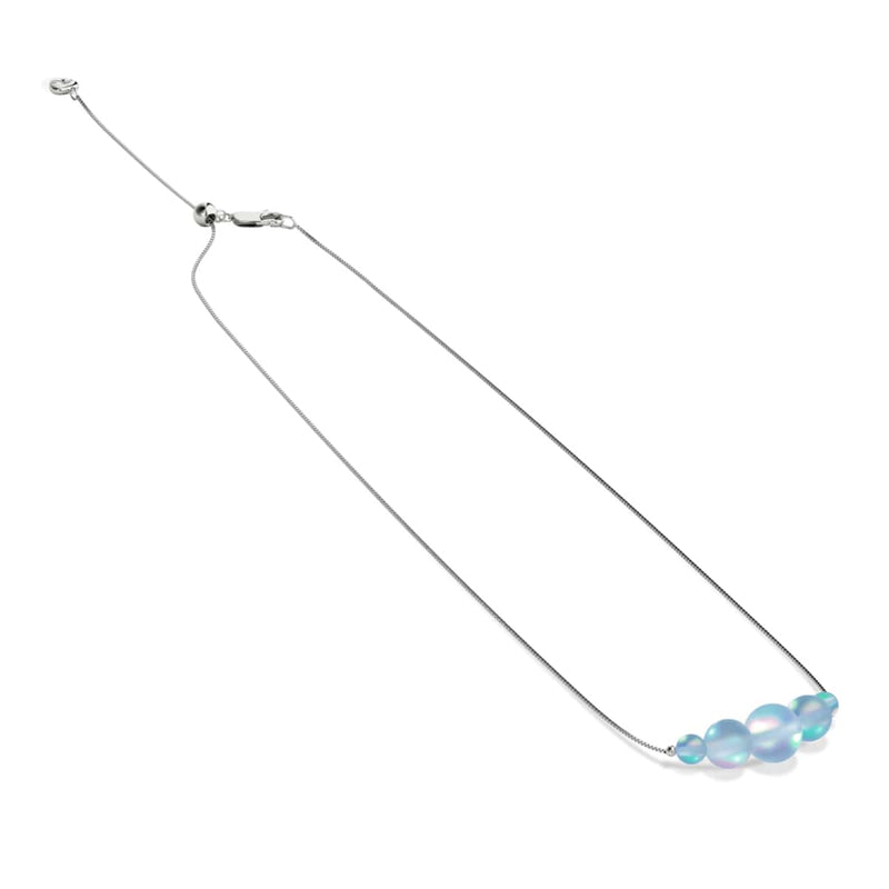Aigue-marine | Argent sterling .925 | Bracelet de cheville fermoir infini en verre sirène