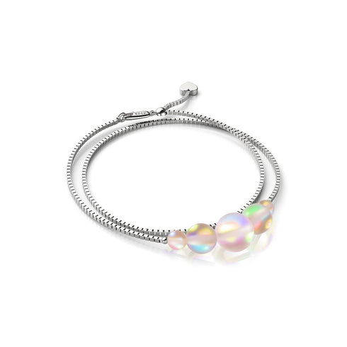 Pêche | Argent sterling .925 | Bracelet de cheville fermoir infini en verre sirène