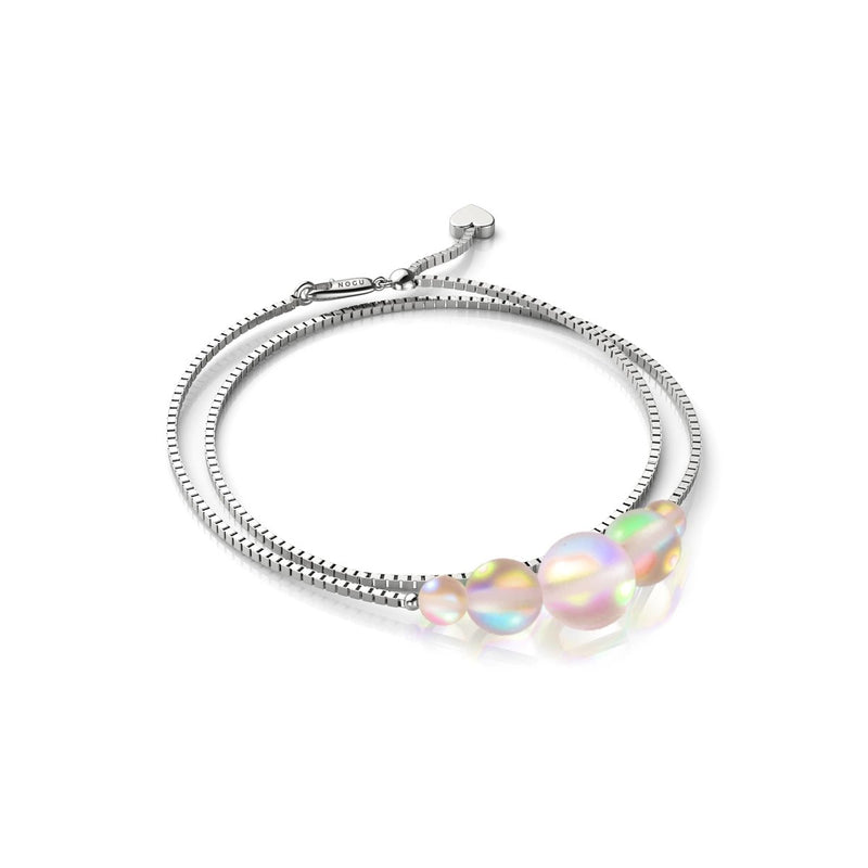 Pêche | Argent sterling .925 | Bracelet de cheville fermoir infini en verre sirène