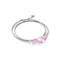 Rose | Argent sterling .925 | Bracelet de cheville fermoir infini en verre sirène