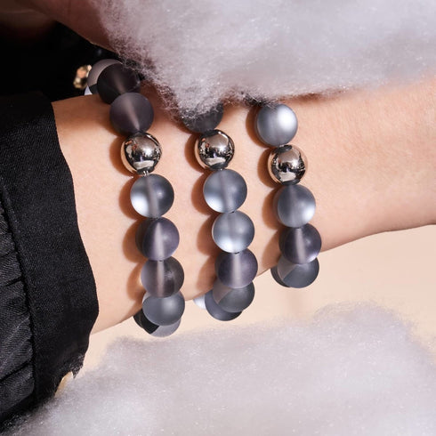 Carbonite | Argent | Bracelet de déclaration en verre sirène