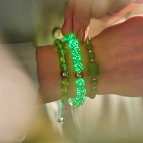 Émeraude | Argent | Bracelet de perles de macramé en verre de sirène