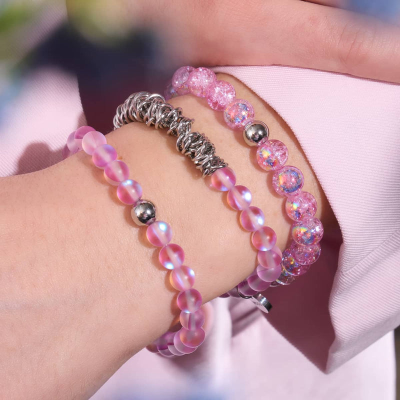 lavande | Argent | Bracelet de perles de verre sirène