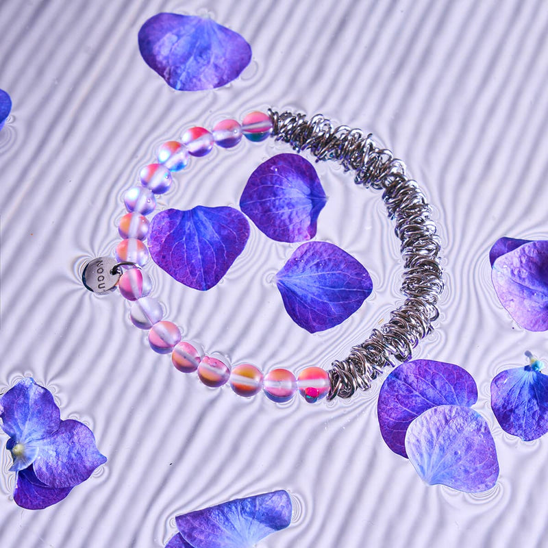 Lavender | Silver | Mermaid Glass x Links of Love Bracelet