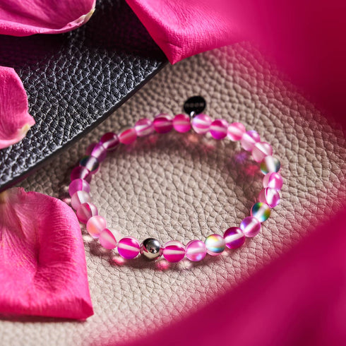 Bracelet en perles de verre Magenta Magic | Argent | Sirène