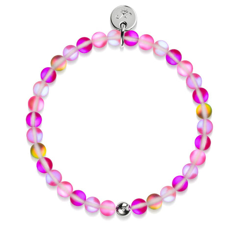 Bracelet en perles de verre Magenta Magic | Argent | Sirène