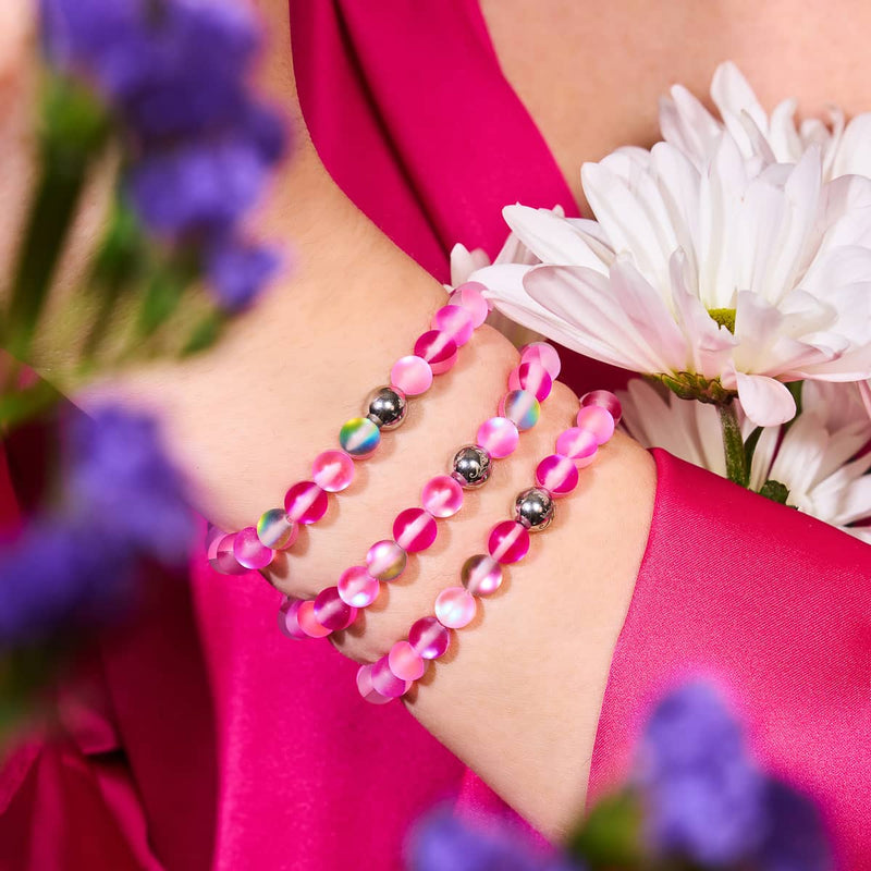Bracelet en perles de verre Magenta Magic | Argent | Sirène