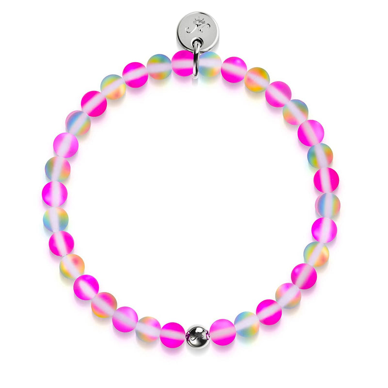 Limonade rose | Argent | Bracelet de perles de verre sirène