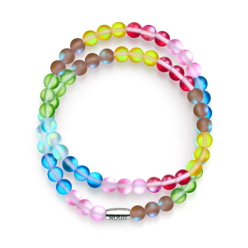 Bracelet en verre avec motif de sirène | Arc-en-ciel