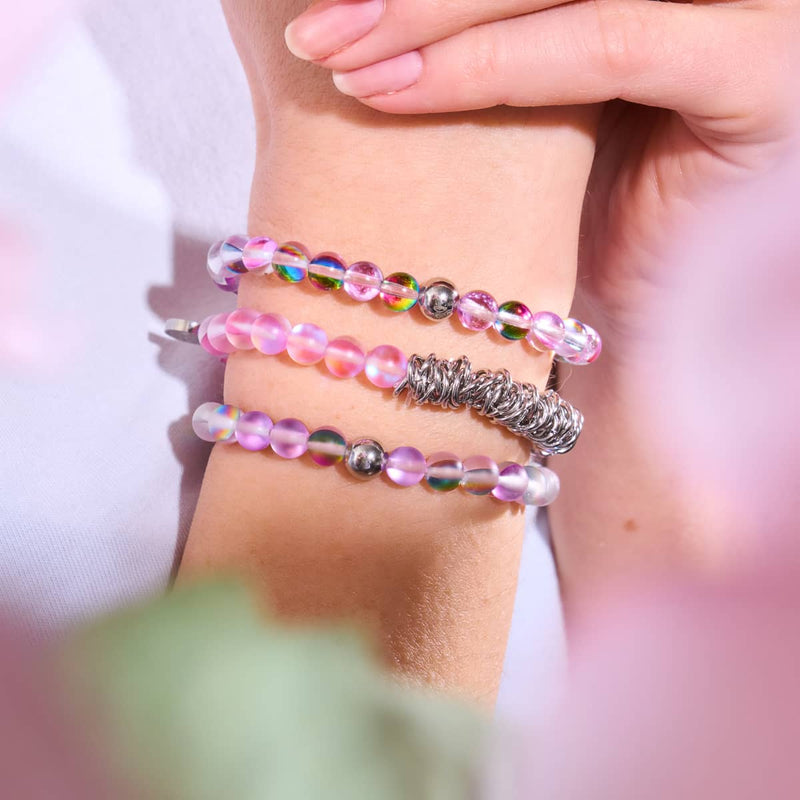 Licorne Violet | Argent | Bracelet de perles de verre sirène