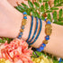 Bracelet Mini Pixiu Feng Shui | Élément EAU | Agate bleue x or 18 carats