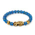 Bracelet Pixiu Feng Shui | Élément EAU | Agate bleue x or 18 carats