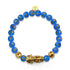 Bracelet Pixiu Feng Shui | Élément EAU | Agate bleue x or 18 carats
