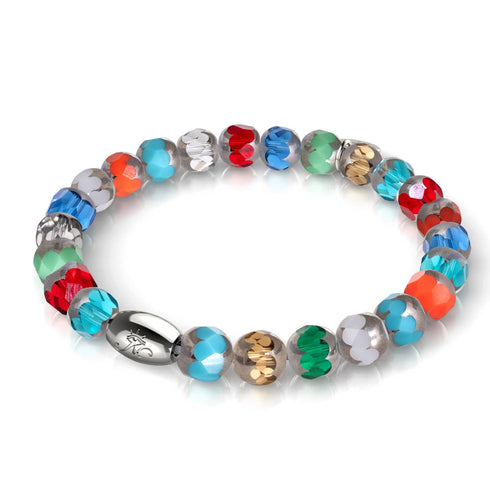 Bracelet arc-en-ciel doré | Argent sterling 925 | Cristal à facettes rayonnantes