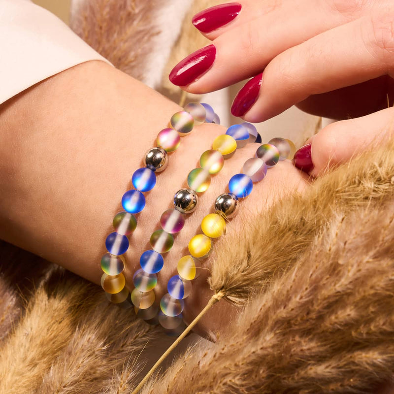 Soleil et ciel | Aide ukrainienne | Bracelet de perles de verre sirène