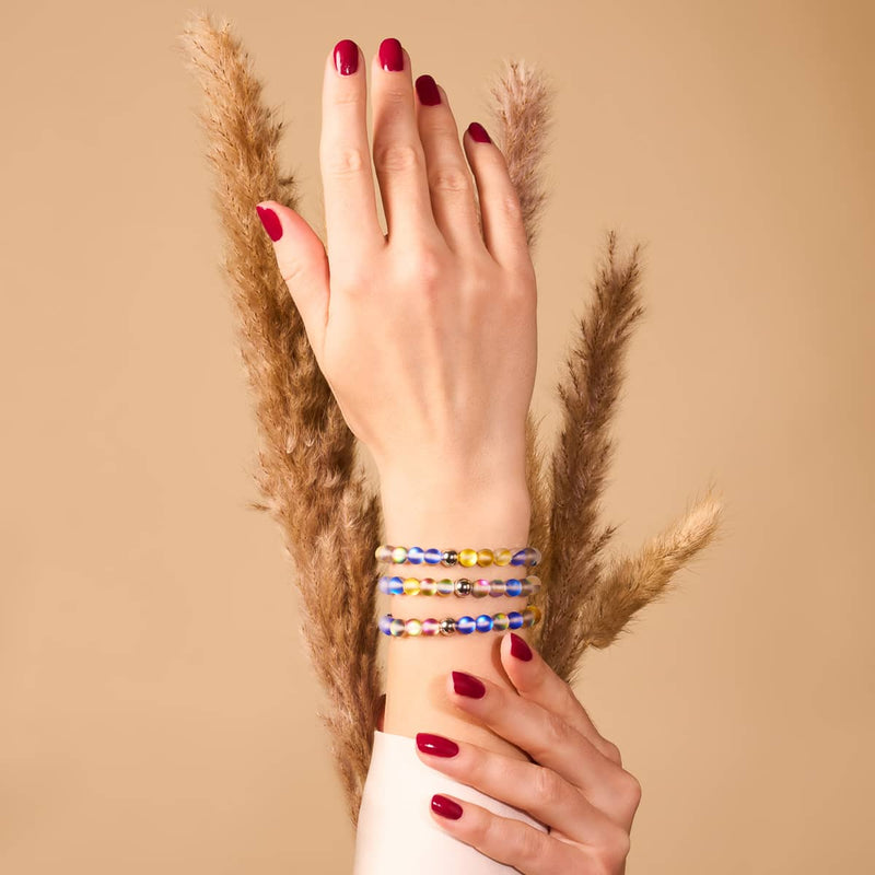 Soleil et ciel | Aide ukrainienne | Bracelet de perles de verre sirène