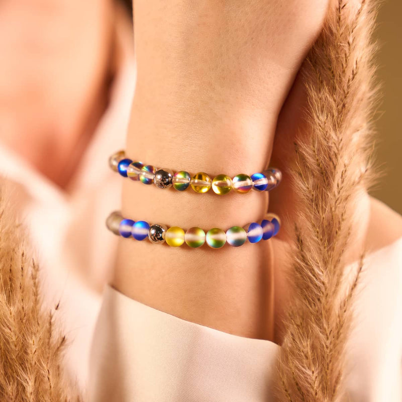 Soleil et ciel | Aide ukrainienne | Bracelet de perles de verre sirène