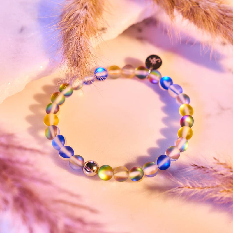 Soleil et ciel | Aide ukrainienne | Bracelet de perles de verre sirène