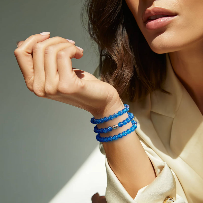 Bracelet en verre Firefly avec topaze en flamme | Argent sterling 925