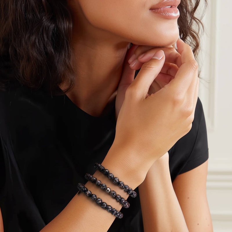 Obsidienne | Argent sterling .925 | Bracelet Verre Luciole