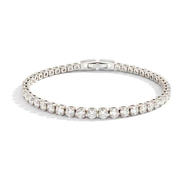 Rhodium x Cristal | Tennis Club Bracelet