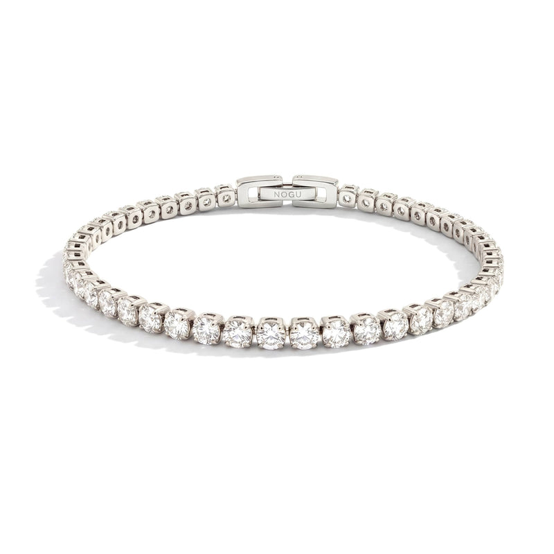 Rhodium x Crystal | Tennis Club Bracelet