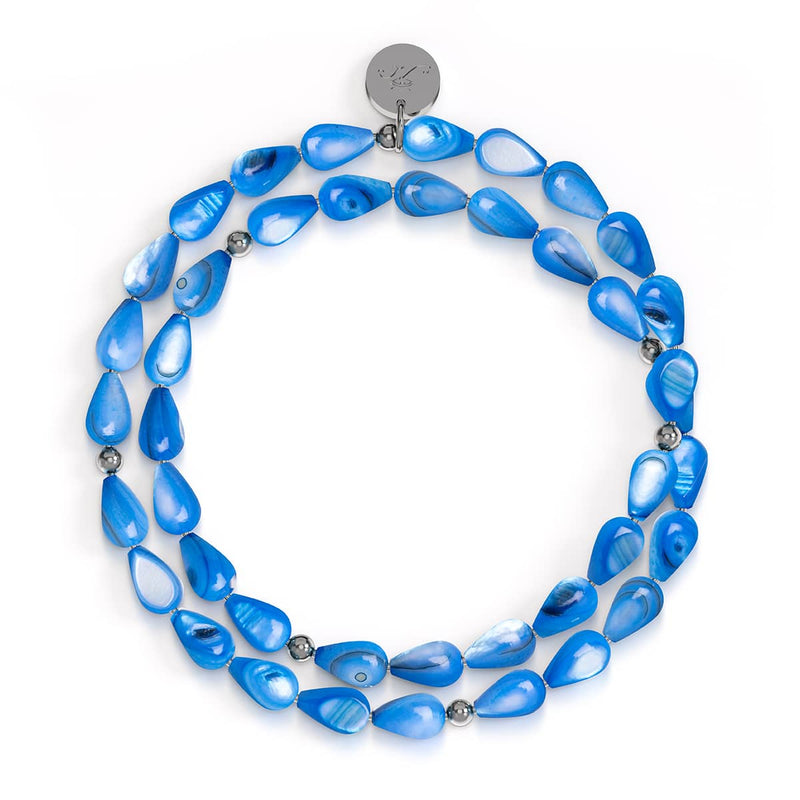 Lapis Tears | .925 Sterling Silver | Mother of Pearl Teardrop Wrap