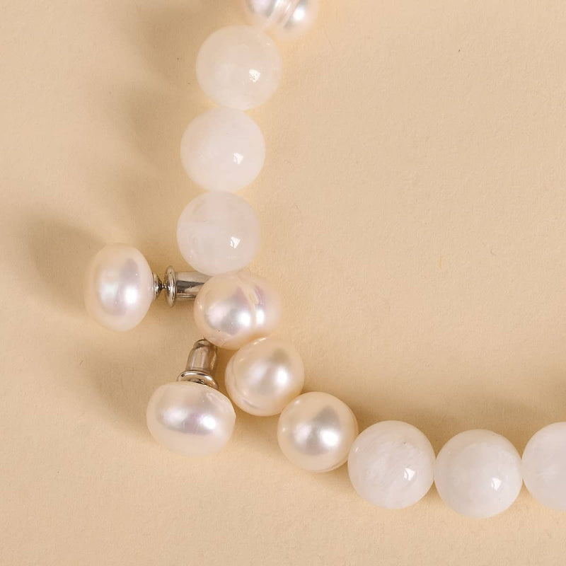 Mother of the Moon AAA Moonstone & Pearl Bracelet & Earring Set