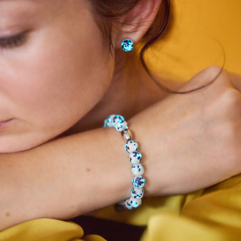 Vagues étoilées | Argent sterling 925 | Bracelet en verre Firefly