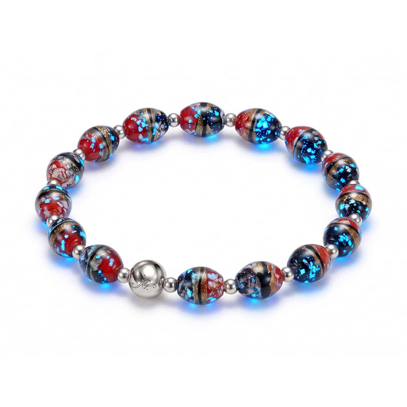 Courant Cramoisi | Bracelet ovale en verre de tigre