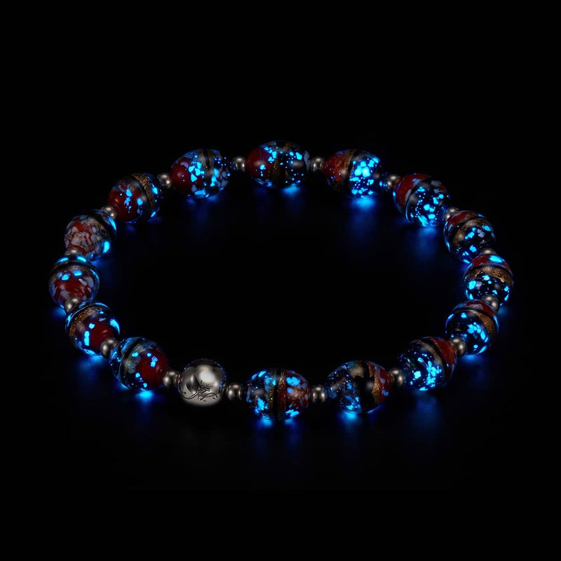 Courant Cramoisi | Bracelet ovale en verre de tigre