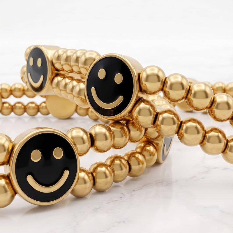 Gold x Midnight Luminous Enamel | Smile Bracelet