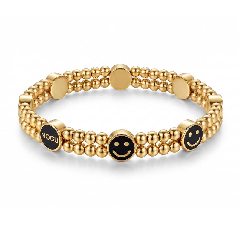 Gold x Midnight Luminous Enamel | Smile Bracelet