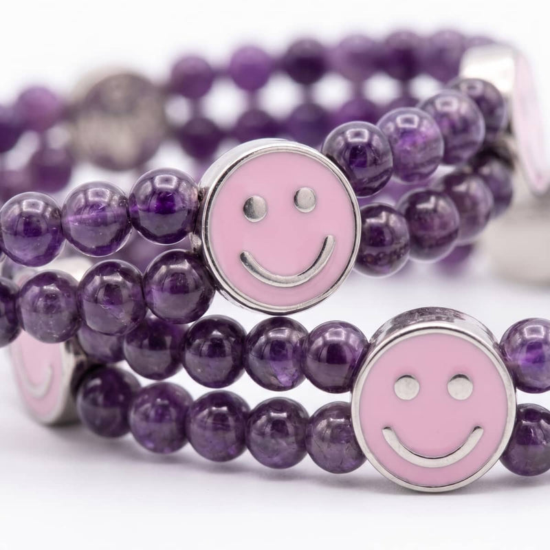 Amethyst x Lilac Luminous Enamel | Smile Bracelet