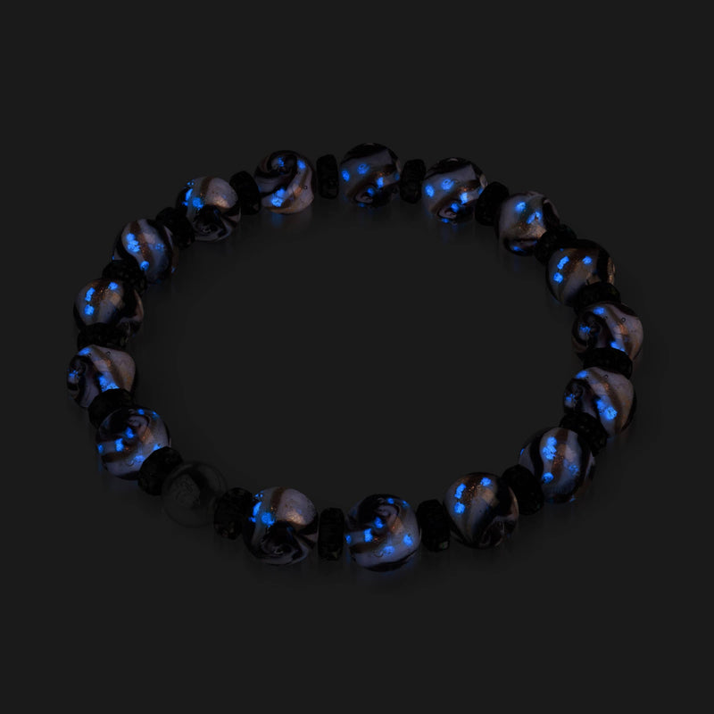 Midnight Shimmer | Firefly Glass x Black Crystal Swirl Bracelet