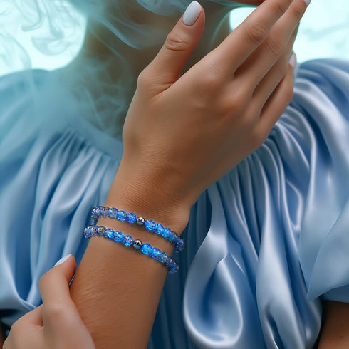 Indigo | Firefly Glass Confetti Bracelet