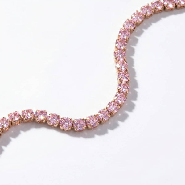 18 carats Or rose x Cristal rose | Tennis Club Bracelet